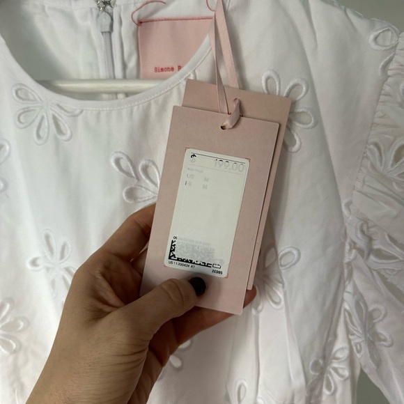 H&M x Simone Rocha White Eyelet Embroidery Dress Size M NWT - Picture 6 of 6